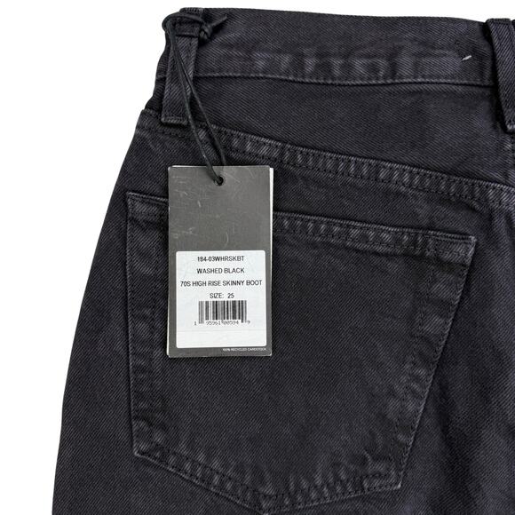 NWT RE/DONE Originals 70's High Rise Skinny Boot Jean Size 25 Washed Black - Picture 8 of 8